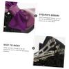 FAVOMOTO 4pcs Professional Bow Bun Hair Net Decorative Bowknot Elegant Hair Cover for Stewardess and Bank for Formal and Casual Occasions view 4