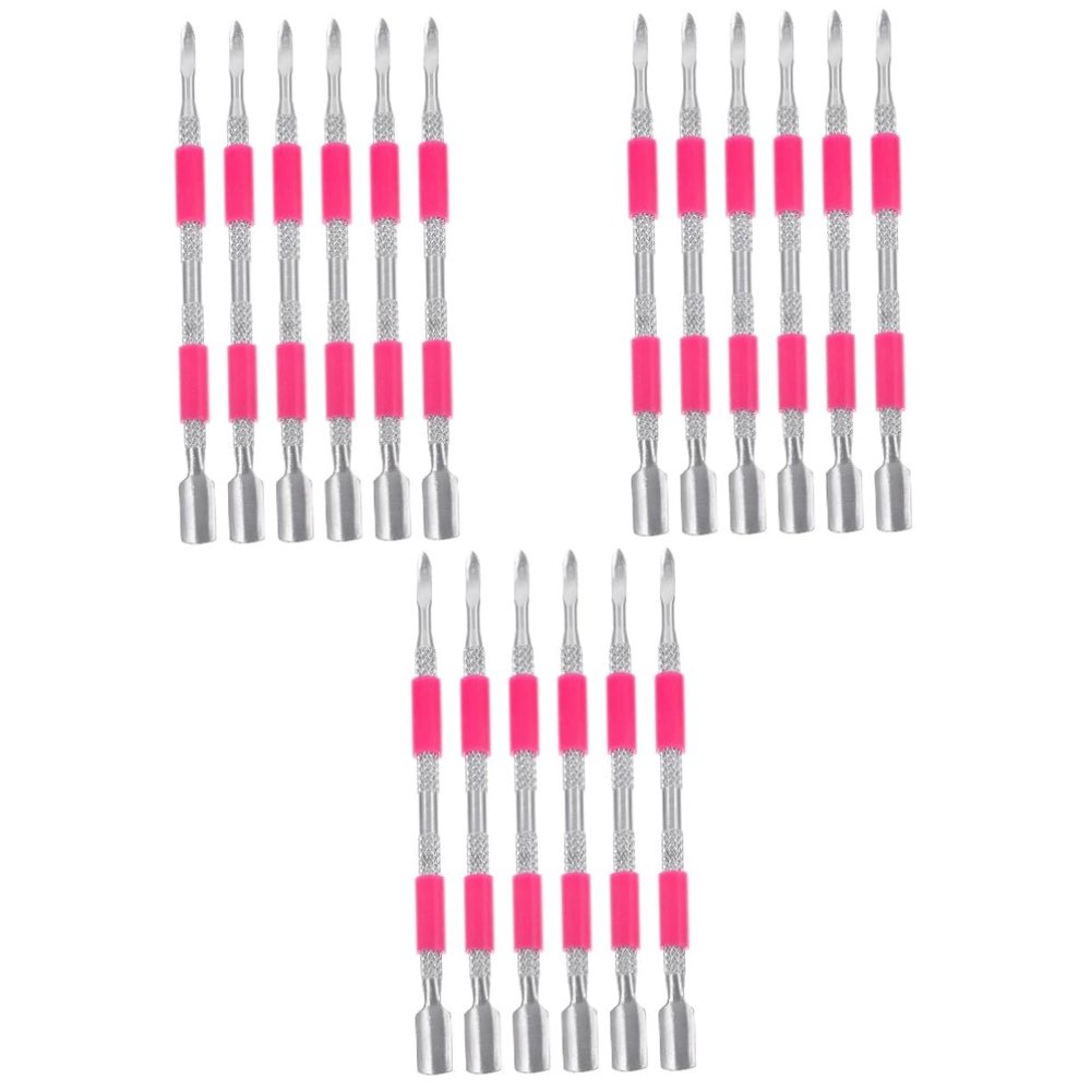 balacoo 18pcs Dual Sided Cuticle Pusher Nail Tools for Fingernail and Toenail Care Comfortable Grip for Home and Salon Use