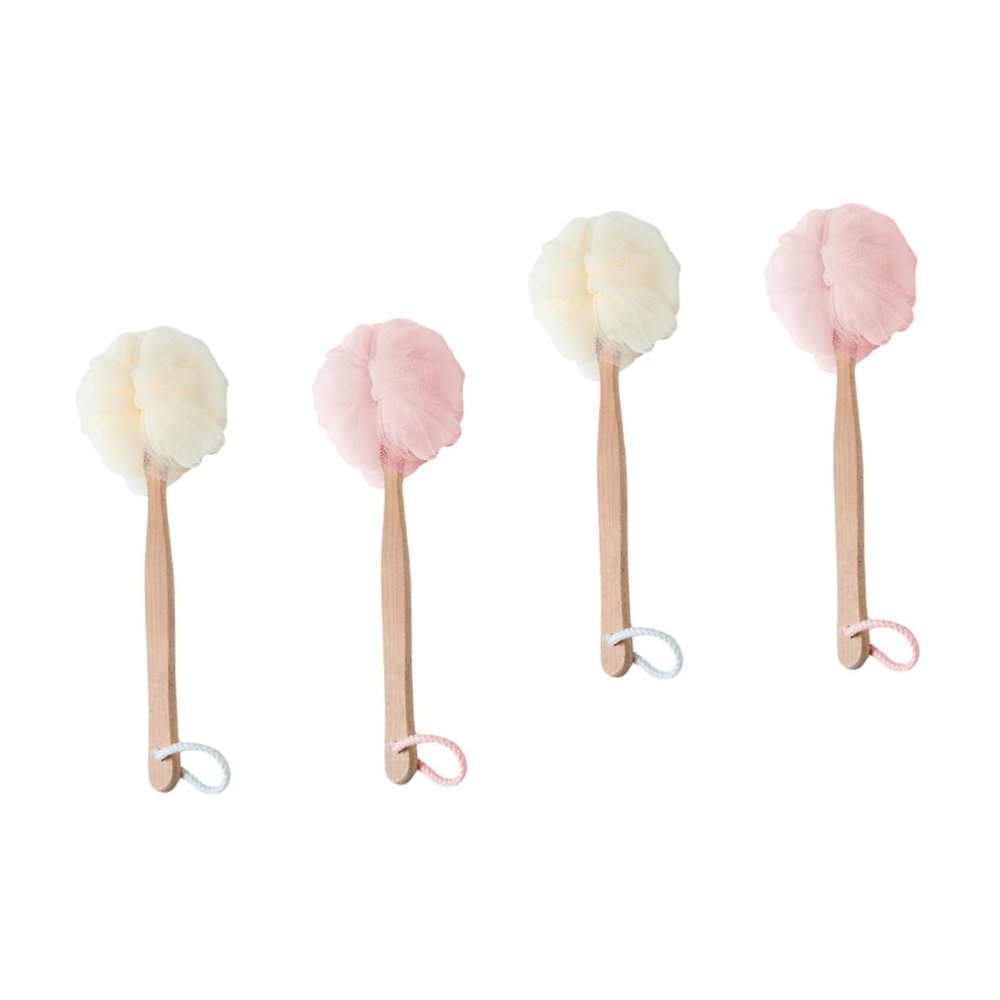 balacoo 4pcs Handle Bath Brush Shower Scrubbers for Deep Cleaning Exfoliating Skin for Comfortable Bathing