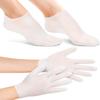 BLATOWN 2 Pairs Silicone Moisturizing Glove Socks Set, Anti Slip Soft Spa Gel Socks Softening Feet Dry Cracked Skin, Women Spa Pedicure Socks for Foot Hand Softening, Foot Care After Pedicure (White) view 1