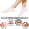 BLATOWN 2 Pairs Silicone Moisturizing Glove Socks Set, Anti Slip Soft Spa Gel Socks Softening Feet Dry Cracked Skin, Women Spa Pedicure Socks for Foot Hand Softening, Foot Care After Pedicure (White) view 3