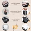 FRENESSA Makeup Case 11.8 Inch Makeup Organizer Case Large Cosmetic Box with Mirror Portable 3 Trays Travel Storage Box for Make Up Nail Tech Kits Cosmetology Case 3D Rose Gold Floral view 3