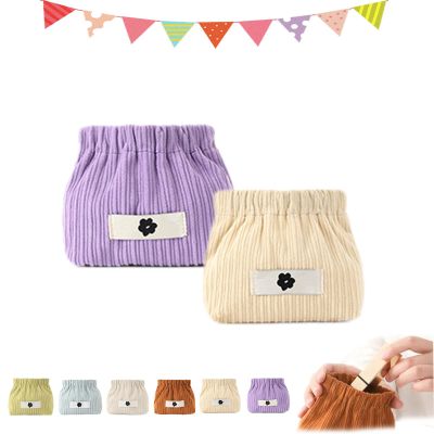 Corduroy Elastic Hair Tie Organizer, Portable Travel Corduroy Elastic Storage Bag, Corduroy Elastic Storage Bag, Corduroy Popper Organizer, Corduroy Lipstick Bag, Hair Accessories Organizer (F*2)