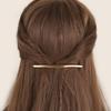 4.5 Inches Long Bow-shaped Shiny Barrettes Narrow Metal Hair Barrettes for Thick Hair Chic Hair Clips for Styling Long Hair,4pcs (Gold) view 2
