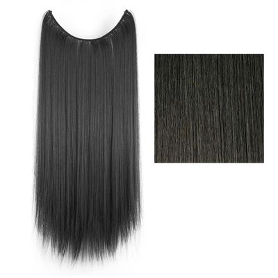 22'' 26'' Long Straight Blonde Synthetic Halo Hair Extensions Fish Line Invisible Hairpiece Extension