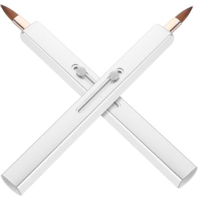Beaupretty 2pcs Retractable Lip Brushes Soft Lip Gloss Applicator for Even Application Portable Design Cap for Lipstick and Liquid Cosmetics