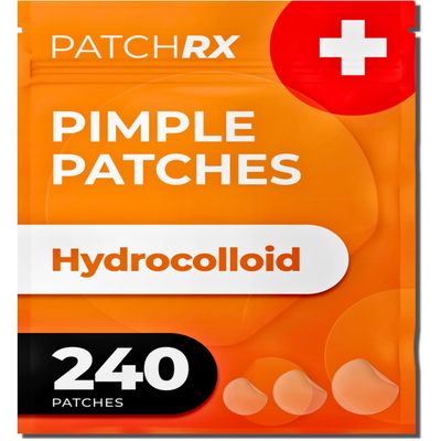 PatchRx Pimple Patches for Face (240 Patches), Hydrocolloid Acne Patches, Pimple Patch Pimple Stickers, Hydrocolloid Patch Acne Dots Acne Pimple Patches For Face, Zit Patches, Acne Spot