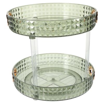 Beaupretty Makeup Organizer for Vanity Double Layer Storage Rack Rotating Makeup Organizer Vanity Shelf