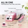 SUBAY Professional Finger Toe Nail Care Electric Nail Drill Machine with Fingerless Gloves with UPF 50+ Protection for Manicures view 2