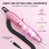 SUBAY Professional Finger Toe Nail Care Electric Nail Drill Machine with Fingerless Gloves with UPF 50+ Protection for Manicures view 3