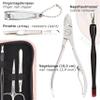 3 Swords Germany - brand quality 6 piece manicure pedicure grooming kit set fashion leather case light pink, Made in Germany view 3