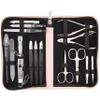 3 Swords Germany - brand quality 16 piece manicure pedicure grooming kit set fashion leather case light pink, Made in Germany view 1