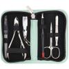 3 Swords Germany - brand quality 6 piece manicure pedicure grooming kit set fashion leather case mint, Made in Germany view 1