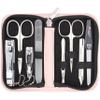 3 Swords Germany - brand quality 8 piece manicure pedicure grooming kit set synthetic leather case light pink - Made in Germany view 1