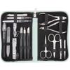 3 Swords Germany - brand quality 16 piece manicure pedicure grooming kit set fashion leather case mint, Made in Germany view 1