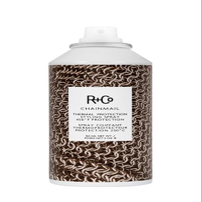 R+Co Chainmail Heat Protection Spray For Hair | Thermal Protection + Flexible Hold + Silky Shine | Vegan + Cruelty-Free | 5 Oz