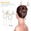 Beaupretty Christmas Reindeer Ponytail Bun Holders 2pcs Metal Banana Clips Decorative Hair Claw for High Ponytail, Xmas Hair Jaw Barrettes Styling Accessories for Women Girls view 4