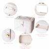 Customizable Large Velvet Makeup Box with Mirror, Travel Cosmetic Case, Travel Makeup Organizer, Makeup case for Women and Girls, Cosmetics Organizer (Top Text, Pink) view 3