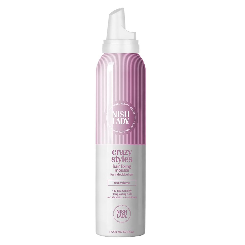Nishlady Crazy Styles Hair Fixing Mousse for Indecisive Hair, 386 ml | Ultra Holders | Strong Fixation | Water Resist | Shimming Appearance
