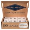 King C. Gillette Double-Edge Safety Razor blades for better control, 100 count, with anti-friction coating view 1