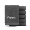 Arkwright Makeup Towels - Pack of 6 - Soft & Gentle Cotton Washcloth Face Make Up Remover, Reusuable Eraser Cloth Essentials for Hosts & Artists, 13 x 13 in, Grey view 1