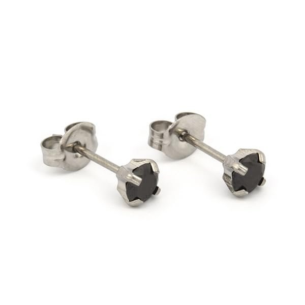 Black Cubic Zirconia 4mm Stainless Steel Personal Piercer