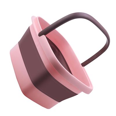 AOKWAWALIY 1pc Foldable Foot Basin for Home Use Portable Bucket for Foot Soak Fishing and Cleaning Capacity Design Easy Storage and Handles Pink