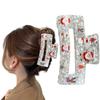 Christmas Hair Clips - Acrylic Square Transparent Large Claw Clip for Medium Thick Hair Styling - Santa Claus Elk Snowman Glitter Design Nonslip Clamp Accessories - 1Pcs Christmas Hair Decorations view 1