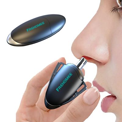 FREHOMEE Manual Nose Hair Trimmer for Man & Woman,No Battery Required,Trimmer for Nose,Ear,Moustache and Whiskers Hair,Waterproof,Stainless Steel with Brush,Nasal Clippers (4-Black)