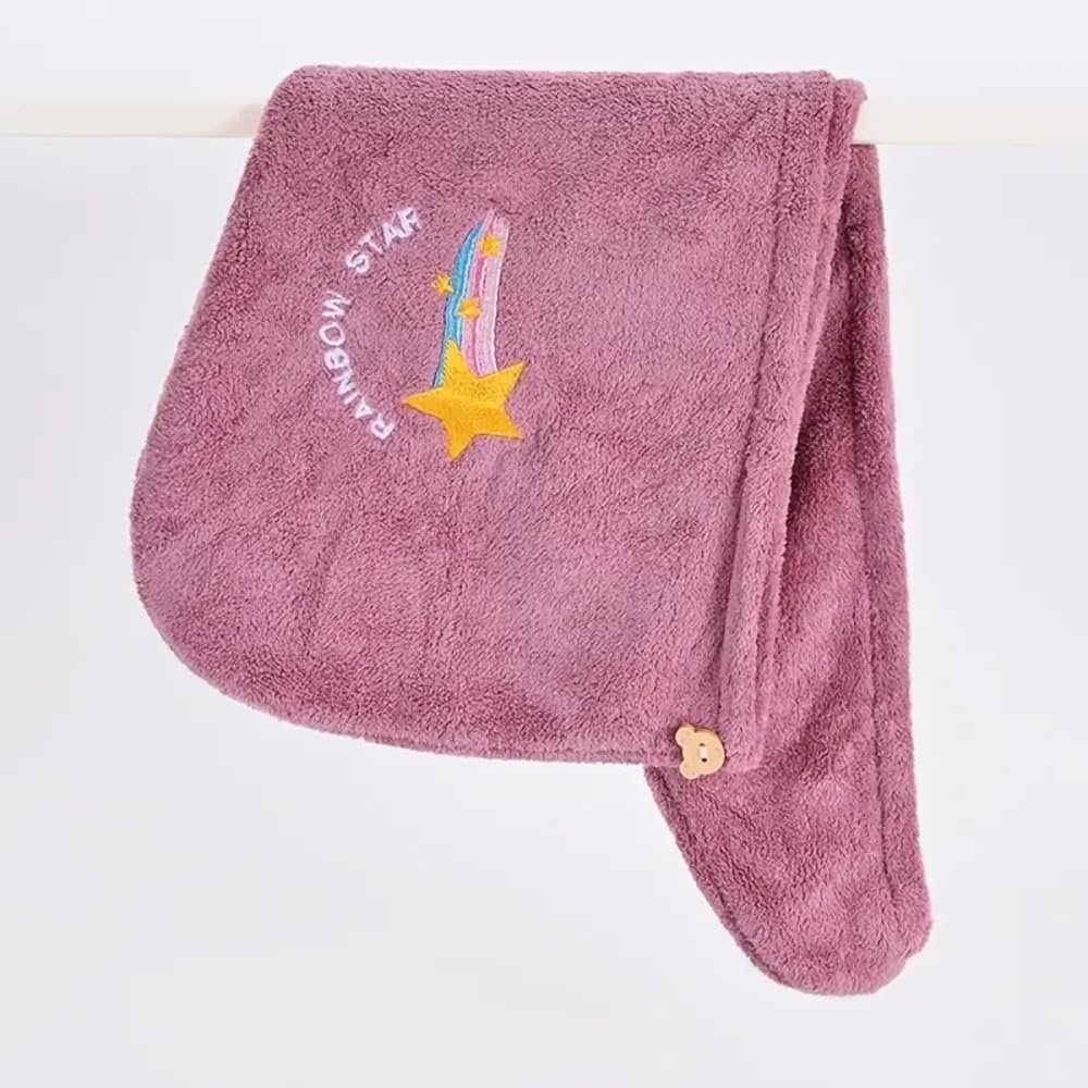 BARTANS Quick Dry Hair Towel Cap, Microfiber Shower Single Hair Cap for Ladies (Purple)