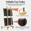 2-Tier Metal Salon Rolling Cart with Wheels, Foldable Stainless Steel Rolling Storage Cart Trolley Tray Utility Esthetician Carts for Beauty Spa Home Kitchen view 3