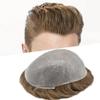 Mens Toupee Super Thin Skin V-loop knots 8x10 inch Human Hair Replacement System Toupee For Men Natural Hairpiece8"x10"#20 Light Ash Blonde-100% Light to Medium Light Density view 1