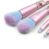7-Pcs makeup brushes clear crystal diamond particle handle, makeup brush set, quicksand liquid particle sequins (Color : Red flowing sand -blue pink hair) view 2