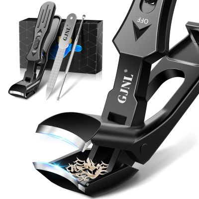 2026 Toenail Clippers for Seniors Thick Toenails, Upgrade Angled Nail Clipper for Seniors, Toe Nail Clippers for Men with Wide Jaw Opening, Sharp Heavy Duty Fingernail Clipper Cutter with Catcher