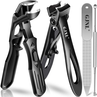 2026 Toenail Clippers & Nail Clippers Set for Seniors, Angled Head Long Handled Toe Nail Clippers for Men, Premium Steel Heavy Duty Wide Opening Fingernail Clippers Nail Cutter Men & Women