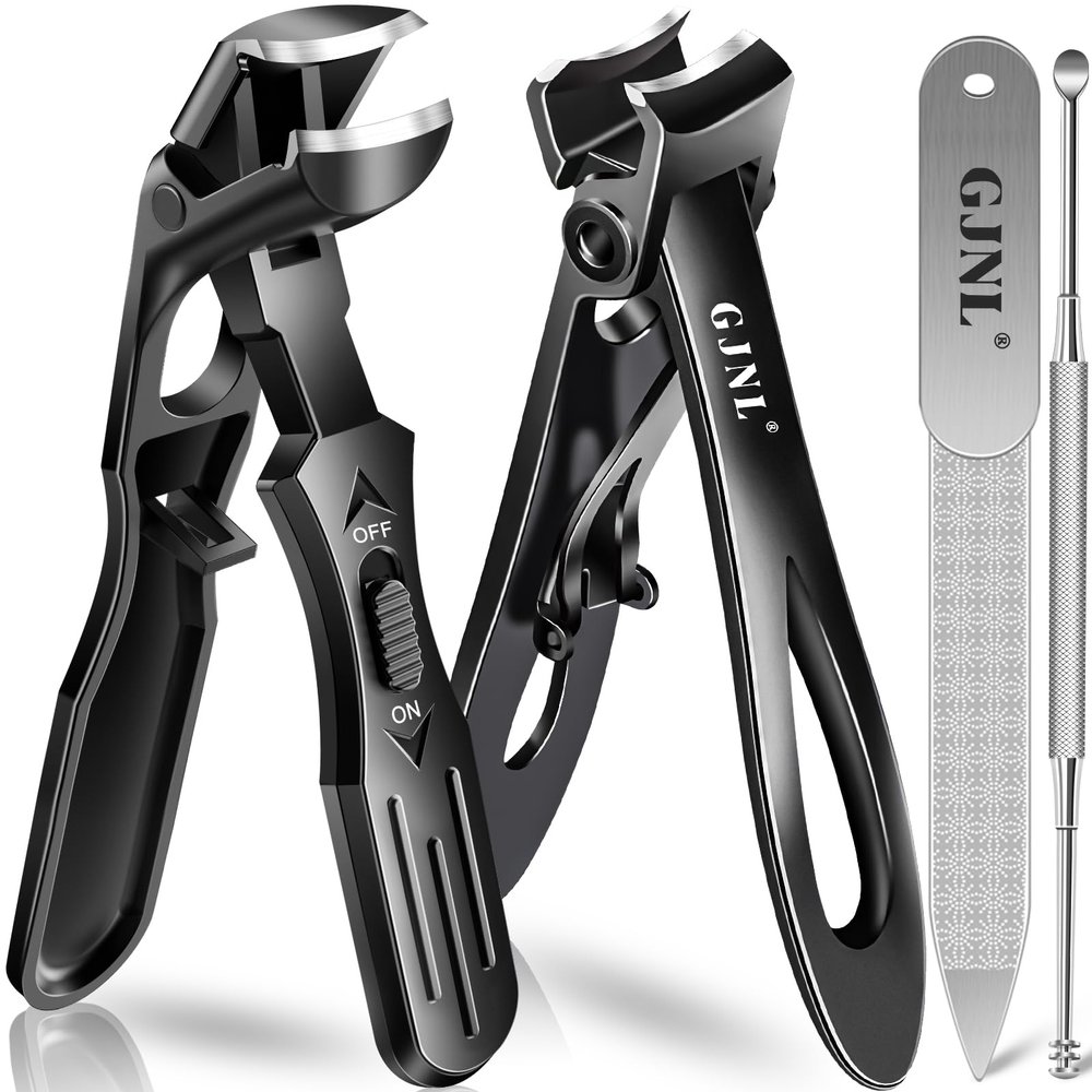 2026 Toenail Clippers & Nail Clippers Set for Seniors, Angled Head Long Handled Toe Nail Clippers for Men, Premium Steel Heavy Duty Wide Opening Fingernail Clippers Nail Cutter Men & Women