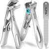 Toenail Clippers for Thick Nails for Seniors, 3-Pack Ergonomic Heavy Duty Angled Head Nail Clippers with Catcher, Premium Steel Wide Opening Fingernail Clippers Nail Cutter for Men & Women view 1