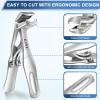Toenail Clippers for Thick Nails for Seniors, 3-Pack Ergonomic Heavy Duty Angled Head Nail Clippers with Catcher, Premium Steel Wide Opening Fingernail Clippers Nail Cutter for Men & Women view 3