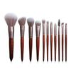 11 Pcs Of Imitation Mahogany Makeup Brush, Loose Powder Brush, Blush Brush Beauty Makeup Kit (Color : Brown, Size : 11 rosewood brush sets+brush pack) view 2
