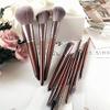11 Pcs Of Imitation Mahogany Makeup Brush, Loose Powder Brush, Blush Brush Beauty Makeup Kit (Color : Brown, Size : 11 rosewood brush sets+brush pack) view 4