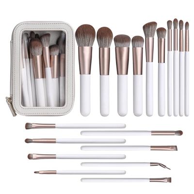 18Pcs makeup brush set pearlescent white makeup tools high-end super soft bristle quick-drying makeup brush eye shadow brush set