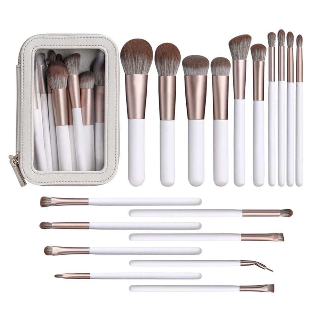 18Pcs makeup brush set pearlescent white makeup tools high-end super soft bristle quick-drying makeup brush eye shadow brush set