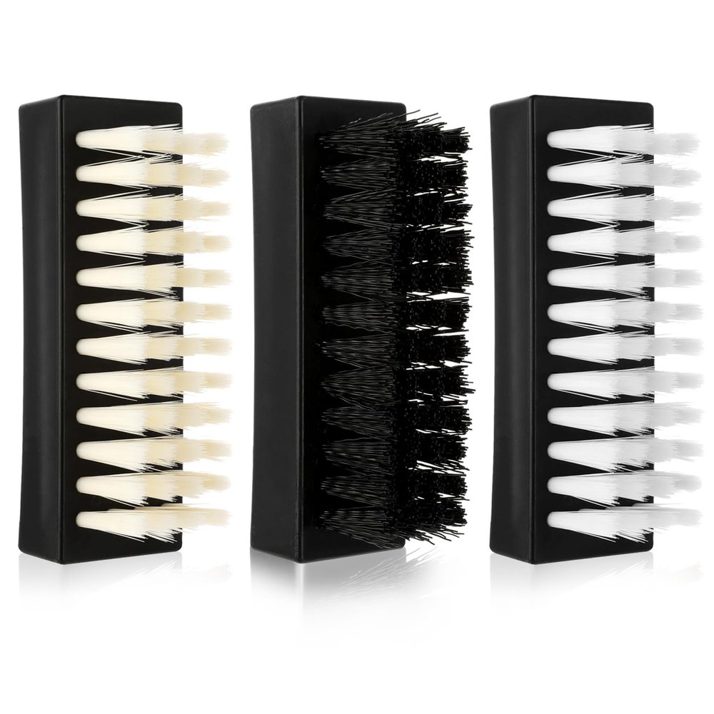 Amaxiu Hand Nail Brush for Cleaning Fingernails, Durable Nylon Firm Stiff Scrub Bristles Nail Scrubber Brushes for Men Mechanics Gardeners Scrubbing under Fingers Foot Toes(3 Pack, Black+Yellow+White)