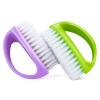 Amaxiu Hand Nail Brushes, 2pcs Grip Clean Heavy Duty Nail Brushes for Cleaning Fingernails Nylon Firm Stiff Bristles Deep Clean Scrubber for Mechanics Gardeners Hand Under Nails Toes(Green, Purple) view 1