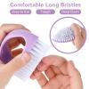 Amaxiu Hand Nail Brushes, 2pcs Grip Clean Heavy Duty Nail Brushes for Cleaning Fingernails Nylon Firm Stiff Bristles Deep Clean Scrubber for Mechanics Gardeners Hand Under Nails Toes(Green, Purple) view 2