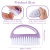 Amaxiu Hand Nail Brushes, 2pcs Grip Clean Heavy Duty Nail Brushes for Cleaning Fingernails Nylon Firm Stiff Bristles Deep Clean Scrubber for Mechanics Gardeners Hand Under Nails Toes(Green, Purple) view 3