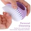Amaxiu Hand Nail Brushes, 2pcs Grip Clean Heavy Duty Nail Brushes for Cleaning Fingernails Nylon Firm Stiff Bristles Deep Clean Scrubber for Mechanics Gardeners Hand Under Nails Toes(Green, Purple) view 4