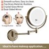 8.5 Inch Wall Mounted LED Lighted Makeup Mirror with Magnification, Bronze Bathroom Double Sided Shaving Vanity Mirror, Plug Powered,7X view 2