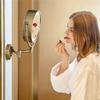 8.5 Inch Wall Mounted LED Lighted Makeup Mirror with Magnification, Bronze Bathroom Double Sided Shaving Vanity Mirror, Plug Powered,7X view 3