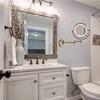 8.5 Inch Wall Mounted LED Lighted Makeup Mirror with Magnification, Bronze Bathroom Double Sided Shaving Vanity Mirror, Plug Powered,7X view 4